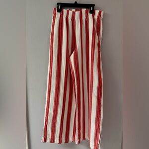 Old Navy Red and White Striped High Waisted Wide-Leg Pants (XS)